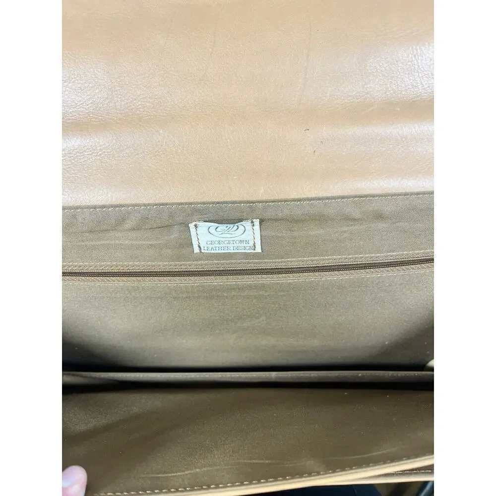 Vintage Georgetown Leather Designs Lockable Mens Briefcase
